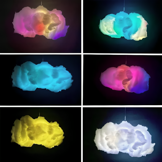 Подвесная LED лампа светильник ночник облако с RGB подсветкой работой от USB пультом подключением по Bluetooth (480432-Prob) - изображение 5