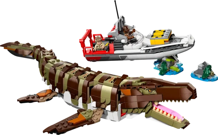 Конструктор LEGO Jurassic World Миссия на лодке и модель мозазавра