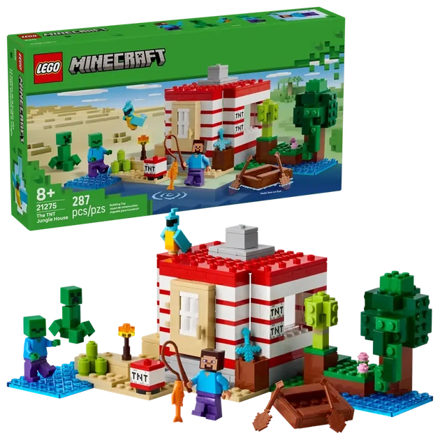 Конструктор LEGO Minecraft Дом TNT в джунглях 287 элементов (21275) - Фото 7 Конструктор LEGO Minecraft Дом TNT в джунглях 287 элементов (21275) - изображение 7