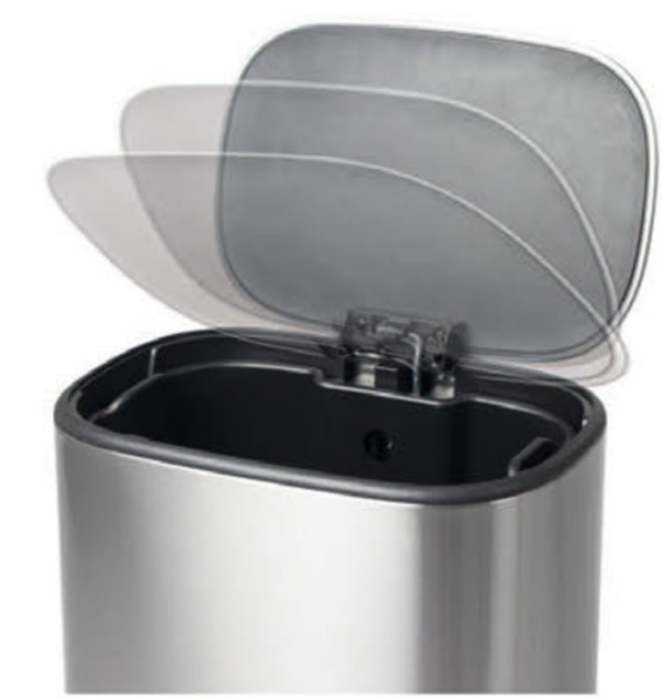 Відро для сміття з плавним закриттям прямокутне Mixxus Cubic-TC0105 SS Color 5л колір наржавійка (MI7088) - зображення 11