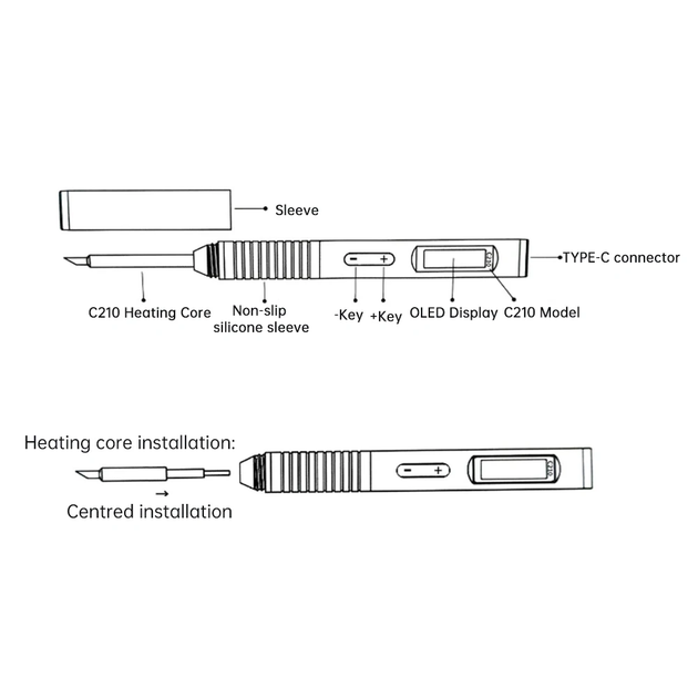 Портативный паяльник C210 100 Вт 9-20В 80-450°C USB паяльник паяльная станция - Фото 7 Портативный паяльник C210 100 Вт 9-20В 80-450°C USB паяльник паяльная станция - изображение 7