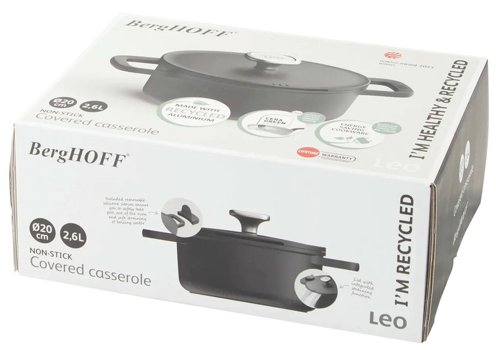 Garnek Berghoff Phantom non-stick z pokrywą 20 cm 2.6 l (5413821372624) - obraz 6