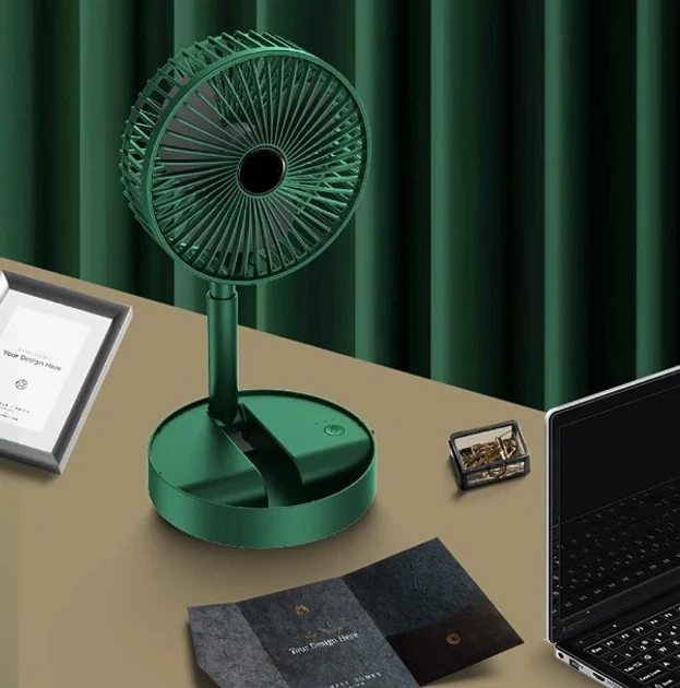 Складной аккумуляторный мини-вентилятор с USB-зарядкой XL 908 зеленый - изображение 5