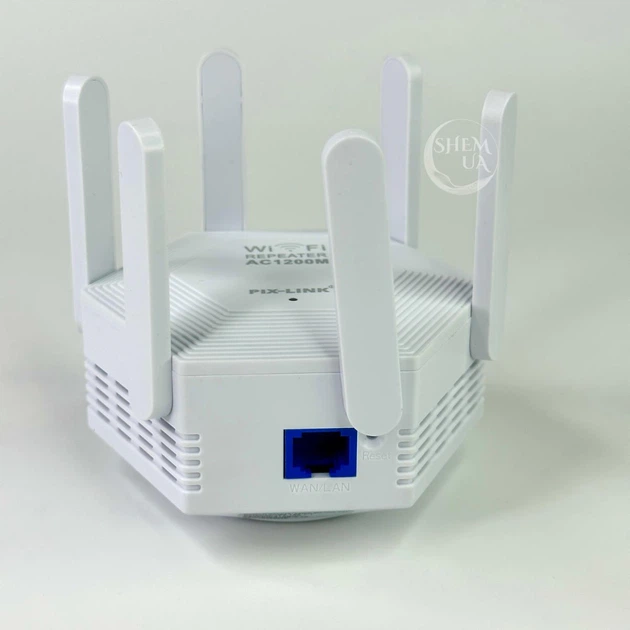 Репітер Wi-Fi 1200 Мбіт/с 2.4 ГГц з 6 антенами, підсилювач сигналу з точкою доступу AP та LAN-портом, бездротовий ретранслятор інтернету для дому та офісу, розширювач покриття WiFi Білий PXL-300 - зображення 9