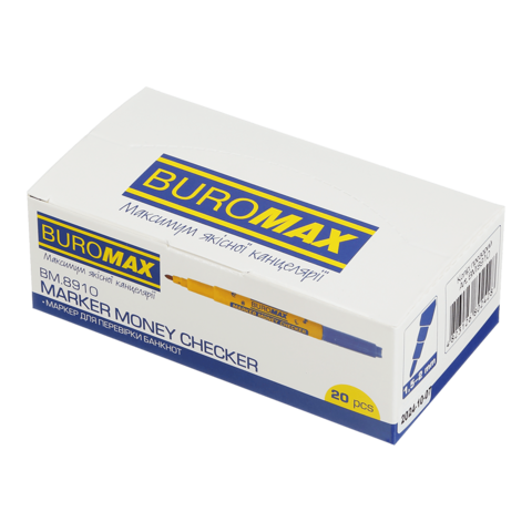 Маркер для перевірки банкнот BUROMAX 8910 MONEY CHECKER 1,5-2мм (20) /BM.8910/ - Фото 2 Маркер для перевірки банкнот BUROMAX 8910 MONEY CHECKER 1,5-2мм (20) /BM.8910/ - зображення 2