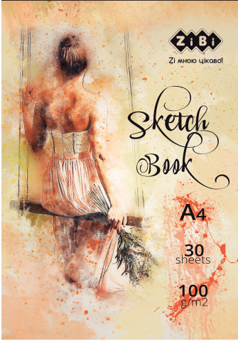 Скетчбук ZiBi ART Line, А4, 30арк.100г/м2, білий блок, клеєний, 1470 (4) /ZB.1470/ - Фото 3 Скетчбук ZiBi ART Line, А4, 30арк.100г/м2, білий блок, клеєний, 1470 (4) /ZB.1470/ - изображение 3