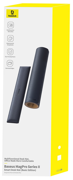 Mata na biurko Baseus MagPro Series II BS-PS037 z podpórką na nadgarstki Czarna 34 x 77 cm (6932172659585) - obraz 4