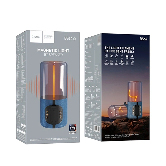 Портативная колонка HOCO BS64 Rocker BT speaker, BT5.4, FM, BT, TWS, 5W, 1200mAh, 3h, blue - Фото 4 Портативная колонка HOCO BS64 Rocker BT speaker, BT5.4, FM, BT, TWS, 5W, 1200mAh, 3h, blue - изображение 4
