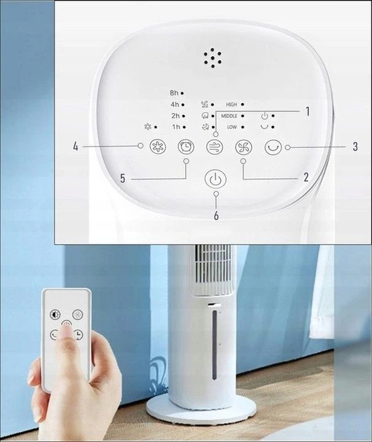 Бесшумный колонный вентилятор-кондиционер Zilan ZLN1030 white, AROMA XXL 106 см з LED-дисплеем, мощность 60Вт - Фото 9 Бесшумный колонный вентилятор-кондиционер Zilan ZLN1030 white, AROMA XXL 106 см з LED-дисплеем, мощность 60Вт - изображение 9