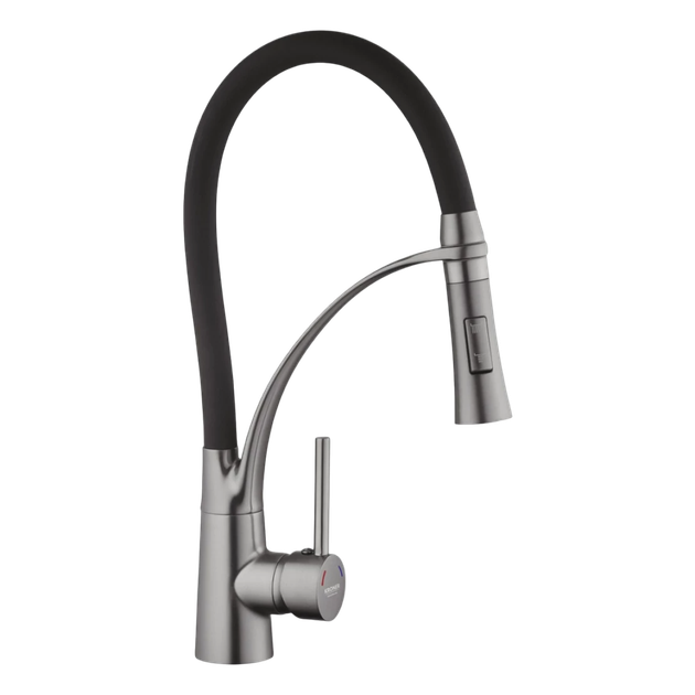 Комплект кухонної мийки зі змішувачем Кухонна мийка Kroner KRP Schwarze - 6350LHM PVD (3.0/1.0 мм) - зображення 8