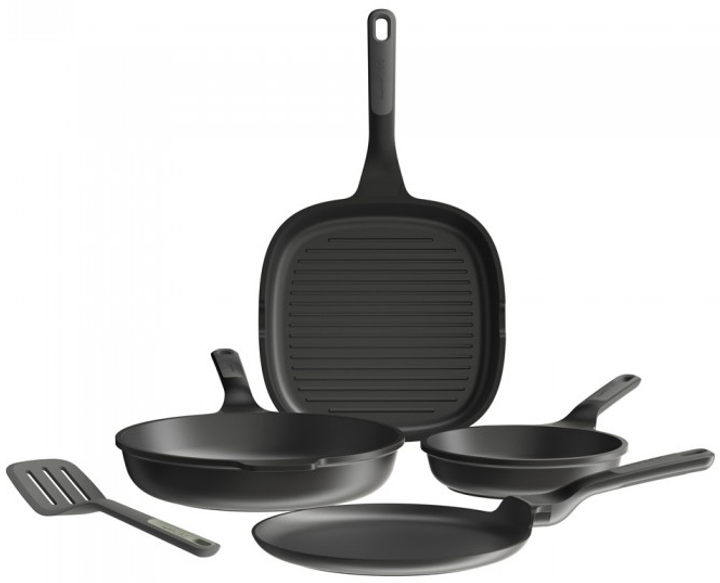 Zestaw patelni Berghoff Leo Stone+ 4 części + Szpatułka Leo Balance 35 cm (5413821376820) - obraz 1