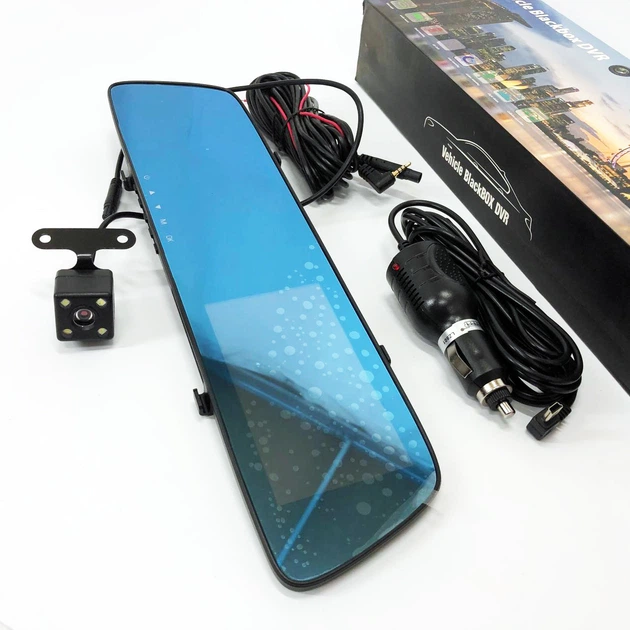 Автомобильный видеорегистратор-зеркало L-9003 4,3 TOUCH SCREEN 2 камеры 1080P Full HD - изображение 3