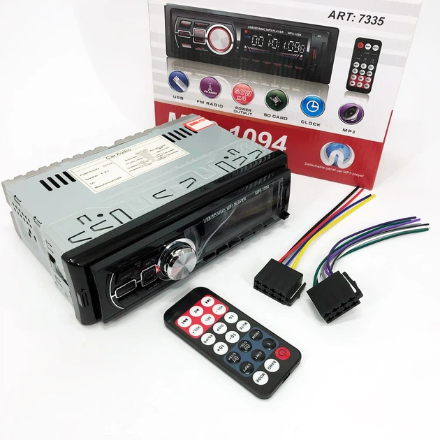 Автомагнитола MP3 1094 с Bluetooth и пультом, съемная панель - изображение 7
