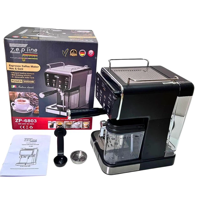 Рожковая сенсорная кофеварка Zepline ZP-6803 с вспенителем молока
