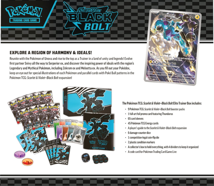 Набір Pokémon TCG: Scarlet & Violet - Black Bolt - Elite Trainer Box - Zekrom 5 шт (0196214113664) - зображення 4
