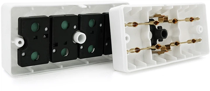 Мережевий розгалужувач Voltronic 4 розетки без заземлення SQ-ZDB01/4, 4x2.5A 10A 250V Max, 2300W, 2Р, Q100 White (YT32820) - зображення 4