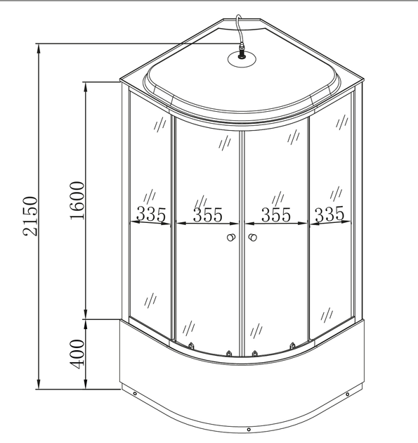 Бокс душовий з гідромасажем Mixxus STRONG SBH01-90x90x215-FB SATIN з високим піддоном (MI6888) - Фото 6 Бокс душовий з гідромасажем Mixxus STRONG SBH01-90x90x215-FB SATIN з високим піддоном (MI6888) - зображення 6