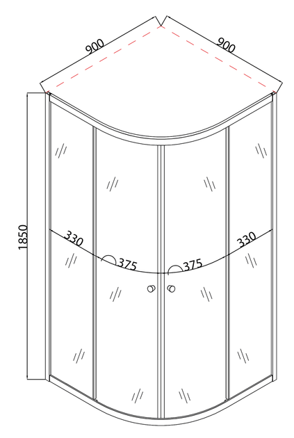 Душевая кабина без поддона MIXXUS PLAIN SC01-90x90x185 с хромированным профилем и стеклом 4мм (MI6899) - Фото 3 Душевая кабина без поддона MIXXUS PLAIN SC01-90x90x185 с хромированным профилем и стеклом 4мм (MI6899) - изображение 3