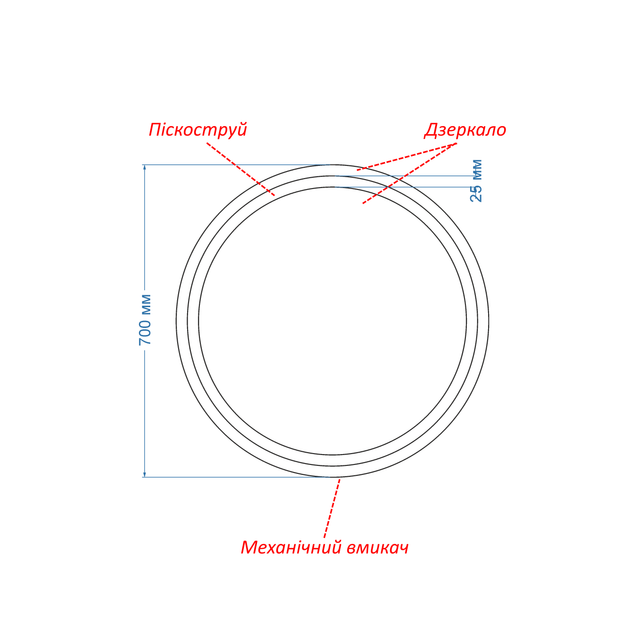 LED-зеркало 70x70см, с подогревом и двумя механическими включателями, модель Amica (Amica46) - Фото 3 LED-зеркало 70x70см, с подогревом и двумя механическими включателями, модель Amica (Amica46) - изображение 3