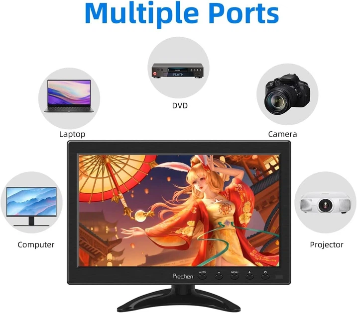 Портативный монитор 10.1" Prechen HD TFT 60 Гц Б/В - изображение 4