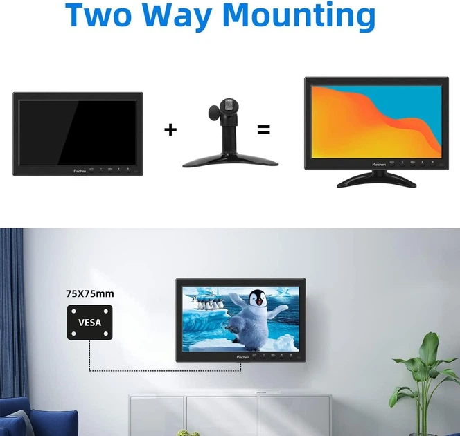 Портативный монитор 10.1" Prechen HD TFT 60 Гц Б/В - изображение 5