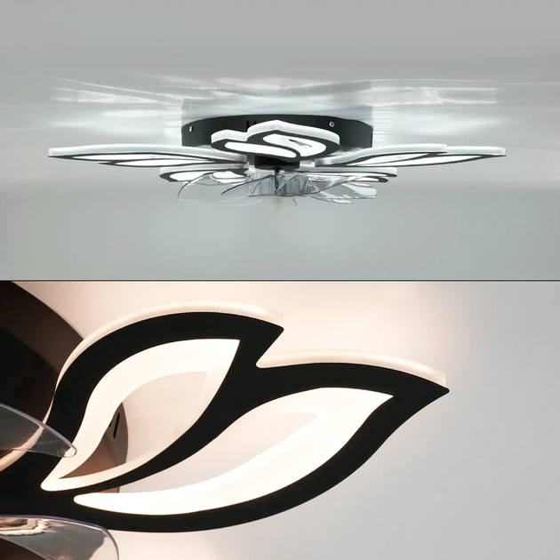 Люстра с вентилятором FAN ASTRA 85W+18W 5F APP черная Esllse управляемая светодиодная Ø680x120мм LED BLACK - изображение 6