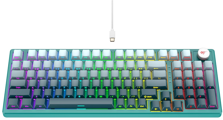 Клавіатура дротова Havit KB899L USB Teal (6939119013653) - зображення 2