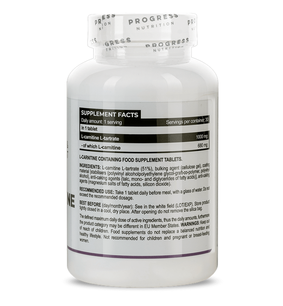Карнітин Progress Nutrition L-carnitine 1000 mg, 60 таб. - зображення 2