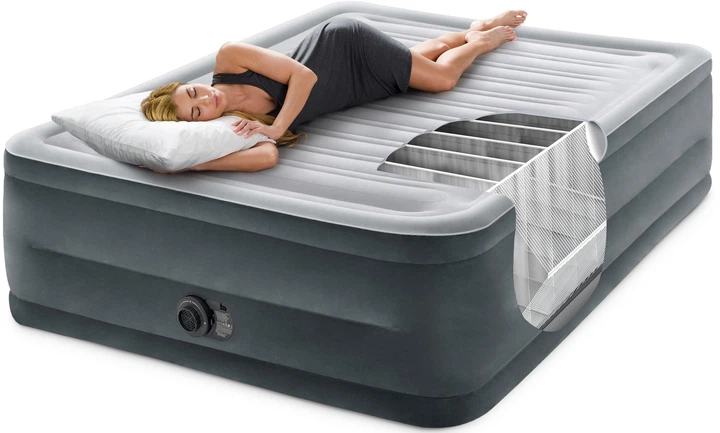 Двухместная надувная кровать со встроенным электронасосом Intex 203х152х56см Серая (64418) - Фото 6 Двухместная надувная кровать со встроенным электронасосом Intex 203х152х56см Серая (64418) - изображение 6