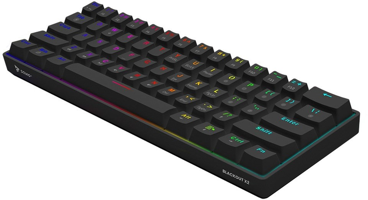 Klawiatura przewodowa Savio Blackout X2 Outemu Brown USB Black - obraz 4