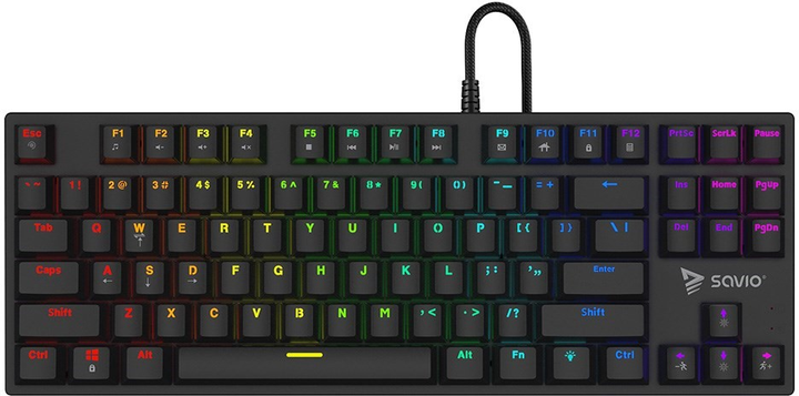 Klawiatura przewodowa Savio Tempest X2 Outemu Blue USB Black - obraz 1