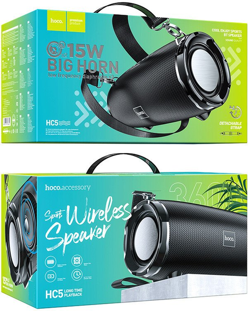 Przenośny głośnik Hoco HC5 Cool Enjoy Black (HC5 black) - obraz 4