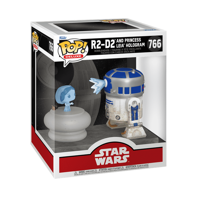 Figurka Funko POP Deluxe: R2-D2 and Princess Leia Hologram 83799 (889698837996) - obraz 1