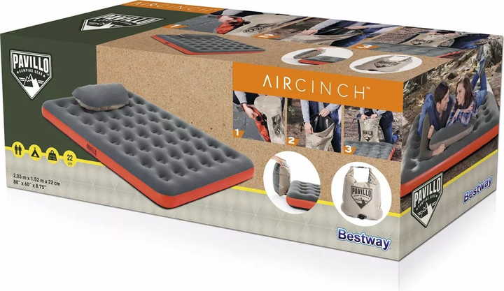 Надувний матрац Bestway Airbed 203 x 152 x 22 см 67703 (6942138968262) - зображення 6