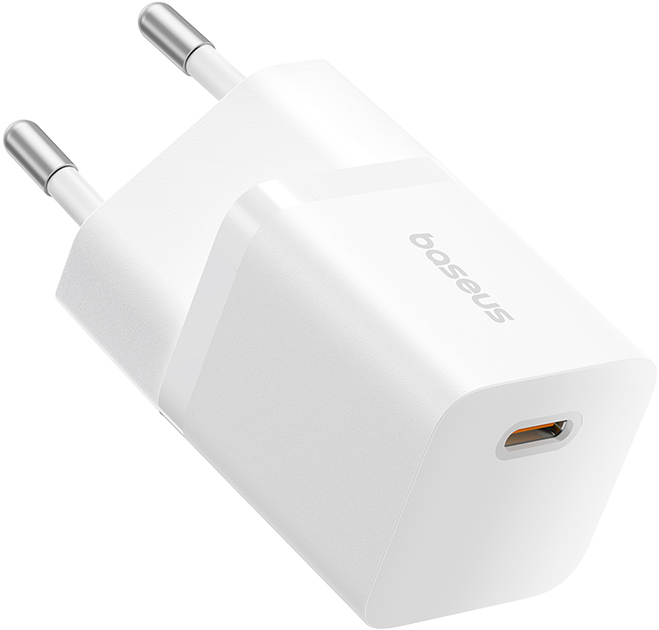 Ładowarka sieciowa Baseus GaN5 Fast Charger 1C 25W EU + Data Cable Type-C to Typ-C 100W Moon White (P10110909213-01) - obraz 3