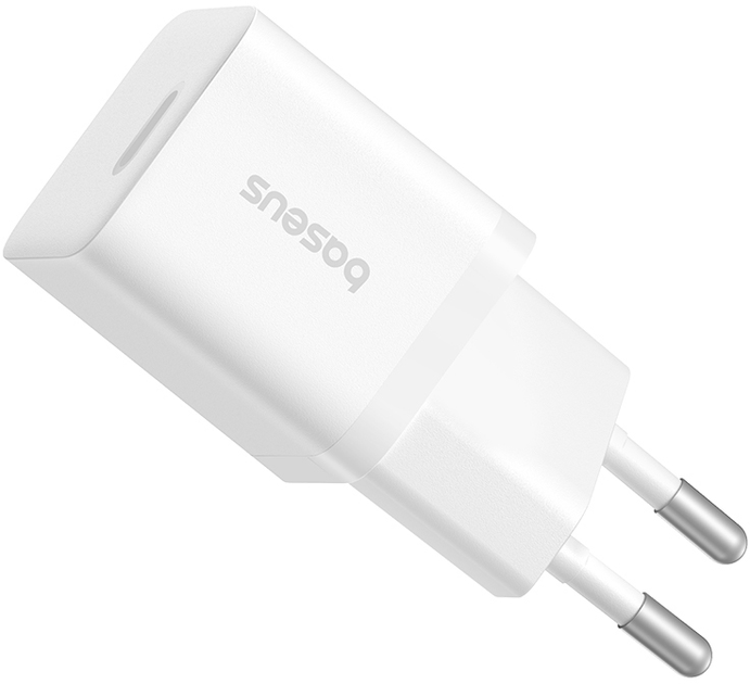 Ładowarka sieciowa Baseus GaN5 Fast Charger 1C 25W EU + Data Cable Type-C to Typ-C 100W Moon White (P10110909213-01) - obraz 4