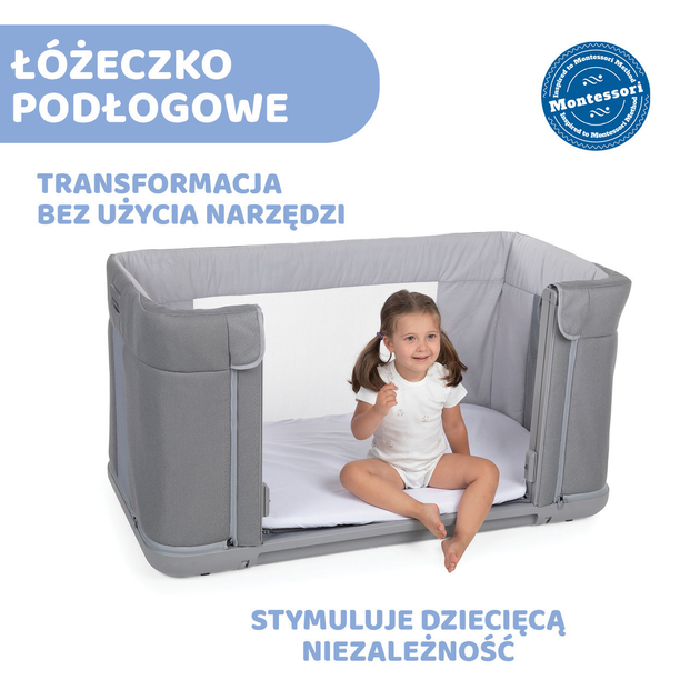 Łóżeczko dziecięce dostawne Chicco Next2Me Forever Moongrey 3 w 1 Szare (8058664140510) - obraz 12
