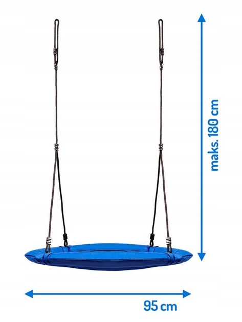 Гойдалка підвісна садова дитяча гніздо лелеки NEO - sport Swingo XXL 95 cm, синя - изображение 6