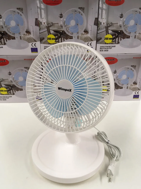 Настольный вентилятор 2в1 WimpeX WX-909 (20 см) 50W, 2 скоростных режима, функция&nbsp;автоповорота - изображение 7