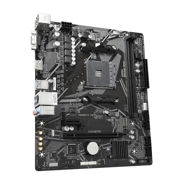 Материнська плата Gigabyte A520M K V2 | AM4 | A520 | MicroATX | 2 слоти DDR4 | Підтримка Ryzen 3000–5000 - зображення 4