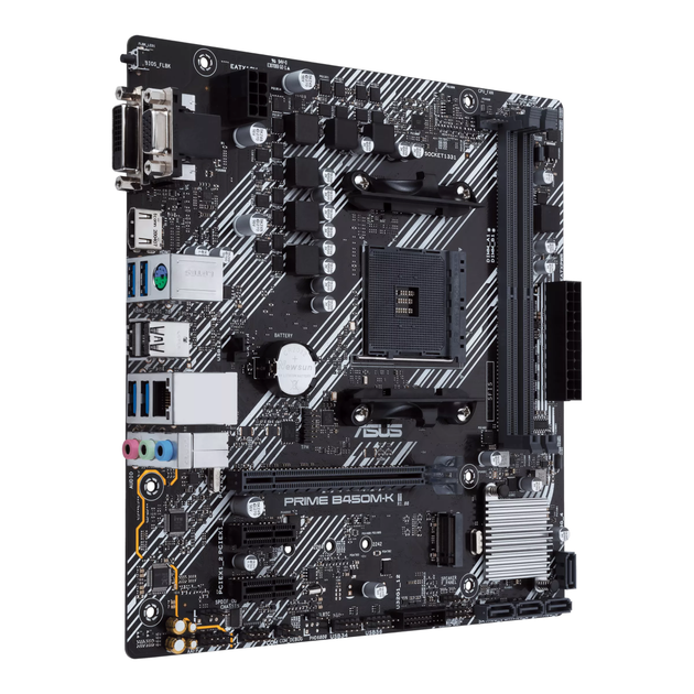 Материнська плата ASUS PRIME B450M-K II, AM4, DDR4, HDMI, DVI-D, VGA, microATX - зображення 3