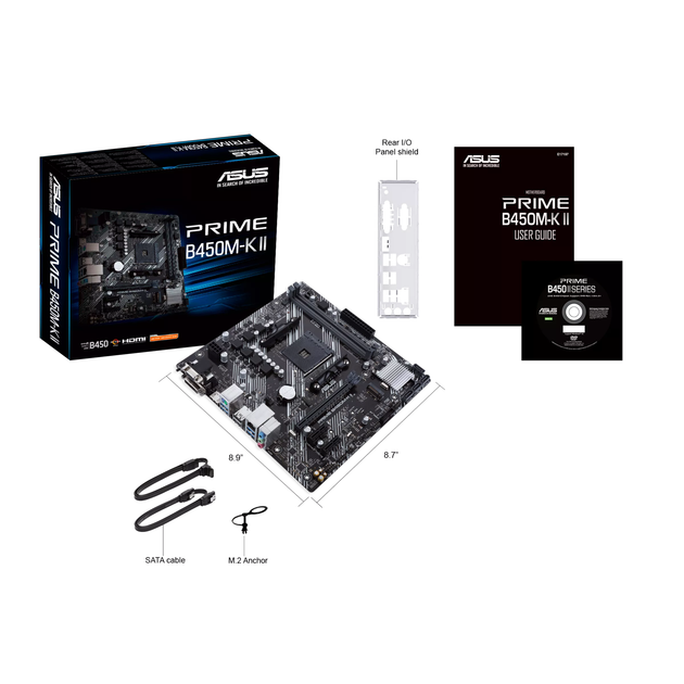 Материнська плата ASUS PRIME B450M-K II, AM4, DDR4, HDMI, DVI-D, VGA, microATX - зображення 4