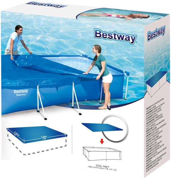 Накриття для басейну Bestway 300 x 201 см 58106 (6942138918496) - зображення 4