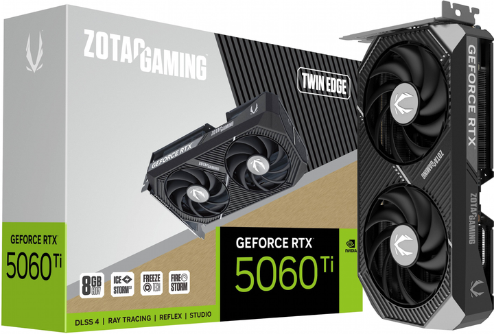 Karta graficzna Zotac PCI-Ex GeForce RTX 5060 Ti GAMING Twin Edge 8GB GDDR7 (128bit) (2572/28000) (HDMI, 3 x DisplayPort) (ZT-B50610E-10M) - obraz 7