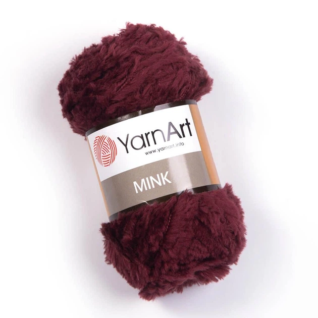 Пряжа YarnArt Mink имитация меха цвет 339 бордовый - Фото 1 Пряжа YarnArt Mink имитация меха цвет 339 бордовый - изображение 1