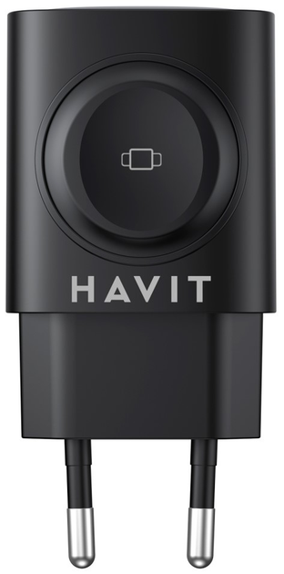 Зарядний пристрій Havit HV-UC132 22W USB-A+USB-C+Watch Charger Black (UC132 EU) - зображення 2