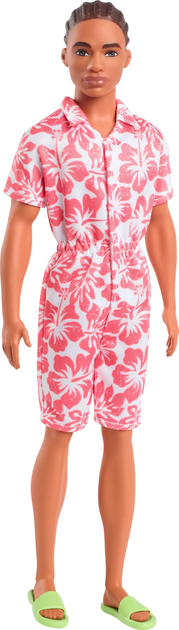 Lalka Mattel Barbie Ken Fashionistas Warkoczyki Koralowy Komb 30 cm HYT99 (194735255702) - obraz 2