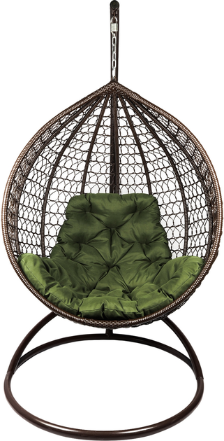 Подвесное кресло-кокон одинарное Home Rest 120 х 100 х 75 см Коричневое/Олива грин (952721247) 