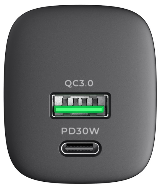 Ładowarka sieciowa Havit HV-UC30 GaN 30W USB+USB-C Black (6950676204377) - obraz 3