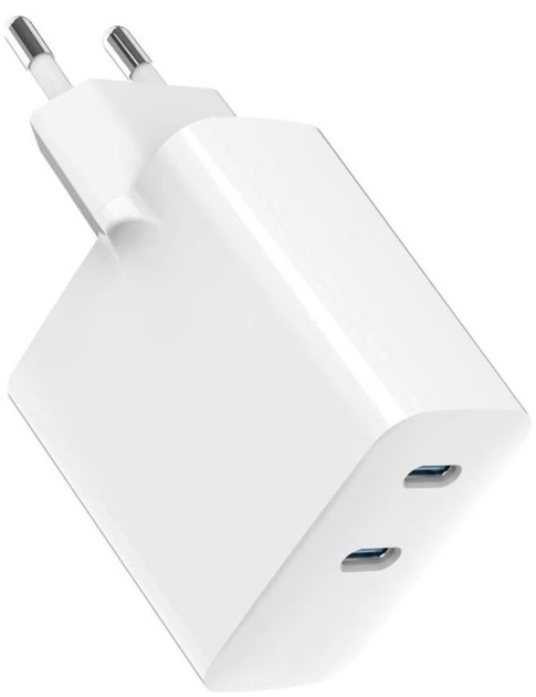 Ładowarka sieciowa Havit UC45 GaN 45W USB-C+USB-C White (6939119081157) - obraz 3